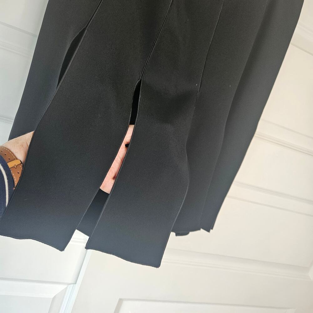 Vintage Armani Collezioni Car Wash Skirt Black Paneled Pleated Size 12 Italy 90s - Picture 4 of 8